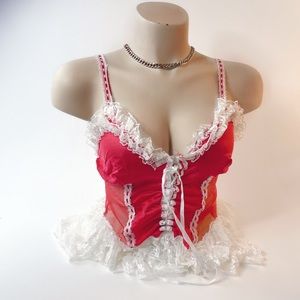 Scarlet red Victorian lingerie